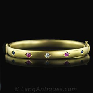 Victorian Red  White   Blue Bangle Main View