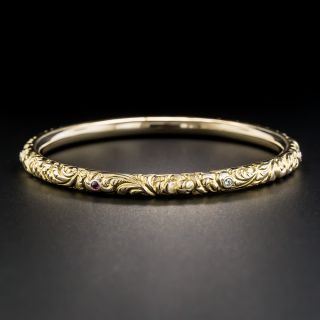Victorian Repousse Bangle Bracelet
