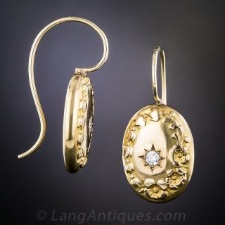 Victorian Repousse Diamond Earrings