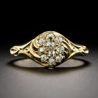 Victorian Retrospective 18K Diamond Cluster Ring, English 1928 - 3