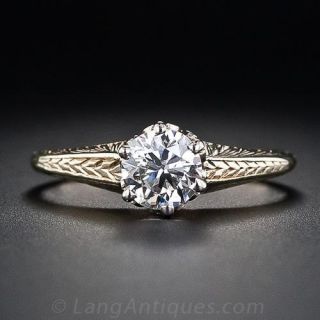 Victorian Retrospective .65 Carat Diamond Engagement Ring