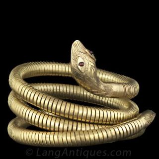 Victorian Retrospective Coiled Serpent Bracelet