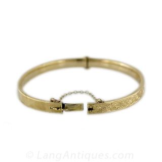 Victorian Retrospective Engraved Bangle Bracelet