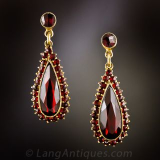Victorian Retrospective Garnet Drop Earrings