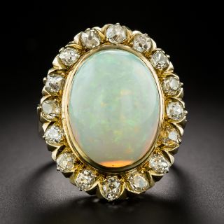Victorian Retrospective Opal and Diamond Ring - 3