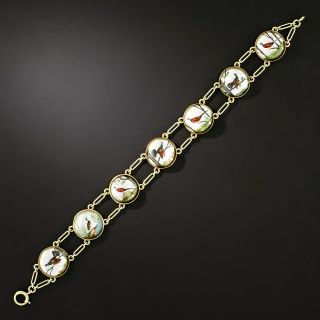 Victorian Reverse Intaglio Birds Bracelet - 3