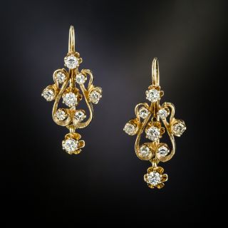 Victorian Revival Diamond Dangle Earrings - 3