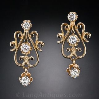 Victorian Revival Diamond Earrings