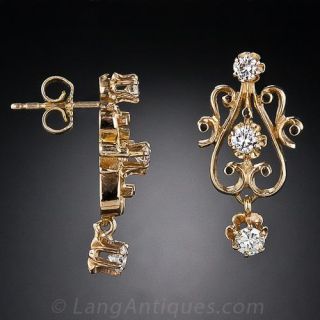 Victorian Revival Diamond Earrings