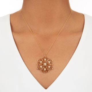 Victorian Revival Diamond Scroll Pendant