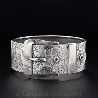 Victorian Revival Silver Buckle Bracelet, English,1939-40