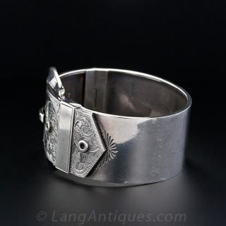 Victorian Revival Silver Buckle Bracelet, English,1939-40