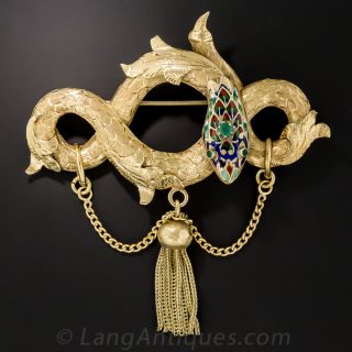 Victorian Revival Snake Brooch 