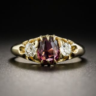 Victorian Rhodolite Garnet and Diamond Ring - 1