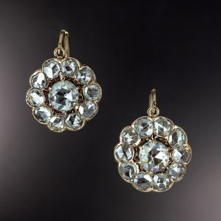 Victorian Rose-Cut Diamond Cluster Earrings - 1