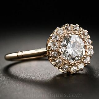 Victorian Rose Gold and Diamond Cluster Ring