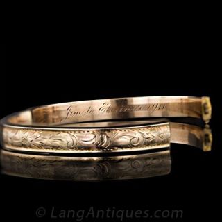 Victorian Rose Gold Bangle Bracelet