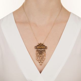 Victorian Rose Gold Dangle Necklace