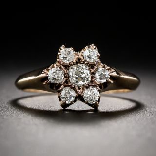 Victorian Rose Gold Diamond Cluster Ring c.1885