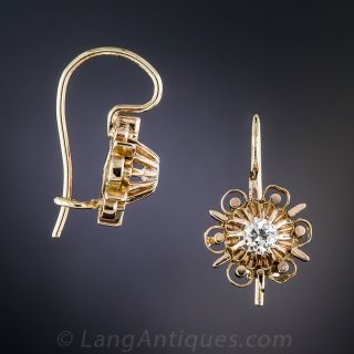 Victorian Rose Gold Diamond Earrings