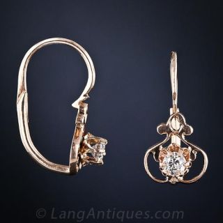 Victorian Rose Gold Diamond Earrings