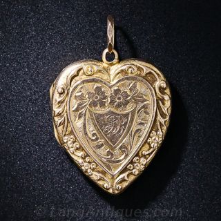 Victorian Rose Gold Heart Locket