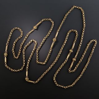 Victorian Rose Gold Long Chain