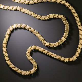 Victorian Rose Gold Novelty Chain Necklace - 48 Inches - 2