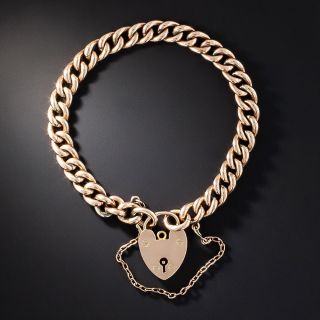 Victorian Rose Gold Padlock Bracelet - 1