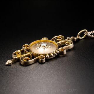 Victorian Rose Gold Pendant with Pearl
