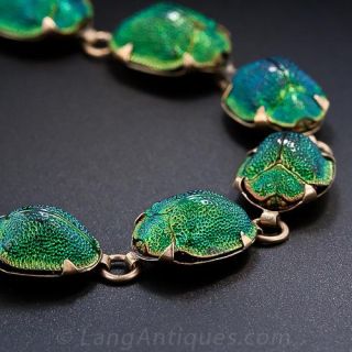 Victorian Rose Gold Scarab Necklace