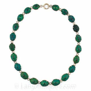 Victorian Rose Gold Scarab Necklace
