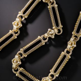 Victorian Rosy-Yellow Gold Watch Chain Necklace