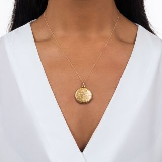 Victorian Round Engraved Double Locket