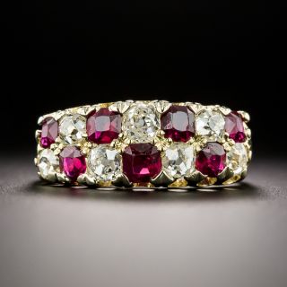 Victorian Ruby and Diamond Band Ring - 3