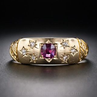Victorian Ruby and Diamond Band Ring