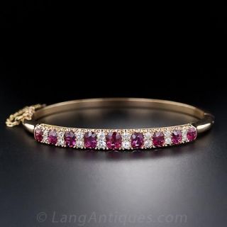 Victorian Ruby and Diamond Bangle