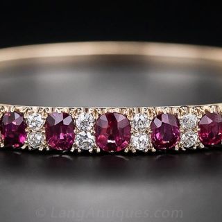 Victorian Ruby and Diamond Bangle