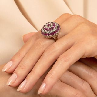 Victorian Ruby and Diamond Dome Ring