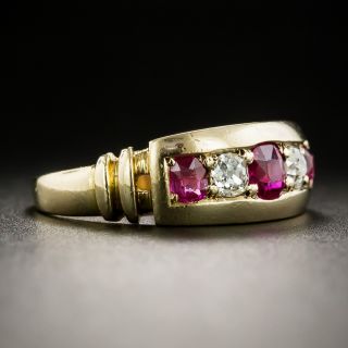 Victorian Ruby and Diamond Five Stone Ring
