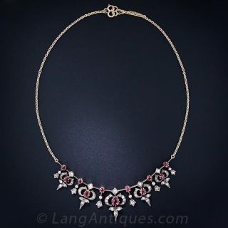 Victorian Ruby and Diamond Necklace