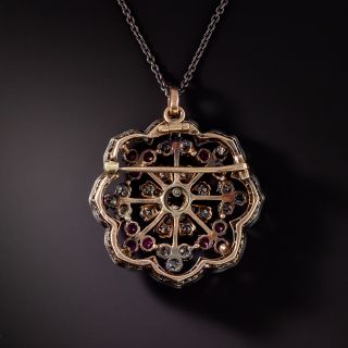 Victorian Ruby and Diamond Octofoil Pendant/Brooch