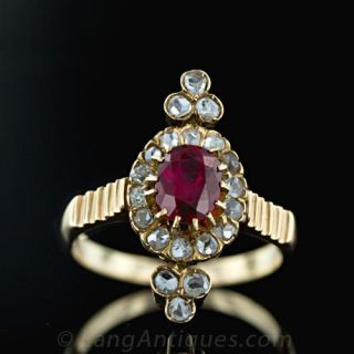 Victorian Ruby and Diamond Ring Main View