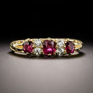 Victorian Ruby and  Diamond Ring - 2