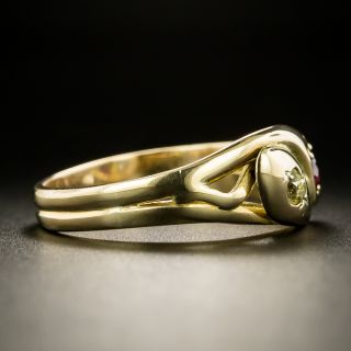 Victorian Ruby and Diamond Snake Ring