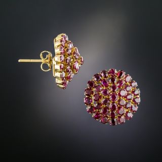 Victorian Ruby Cluster Earrings