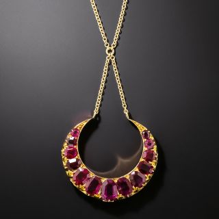 Victorian Ruby Crescent Moon Pendant - 5