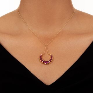 Victorian Ruby Crescent Moon Pendant
