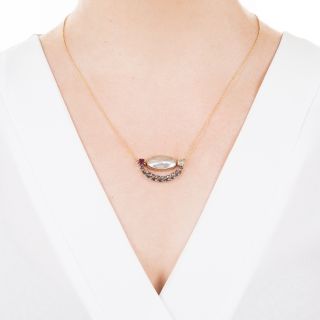Victorian Ruby, Diamond and Pearl Pendant