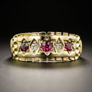Victorian Ruby Diamond Band Ring - 1